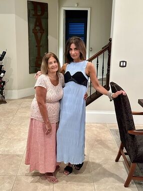 Zara Blue Maxi Dress with Black Mesh Detail